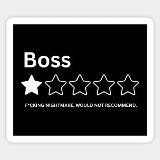 I Hate My Boss Antiwork Office Humor One Star Review Rating I Hate My Job Sticker